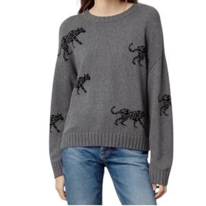 Rails cashmere blend crew neck jungle cat sweater
